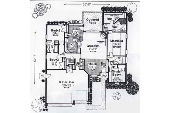 Floor Plan - Main Floor for Traditional House Plan #310-790 - 4 bed, 3 bath