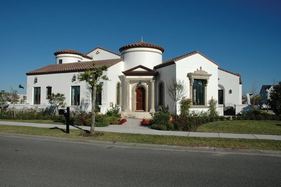 Exterior - Front Elevation 3 for Mediterranean House Plan #1058-10 - 4 bed, 3.5 bath