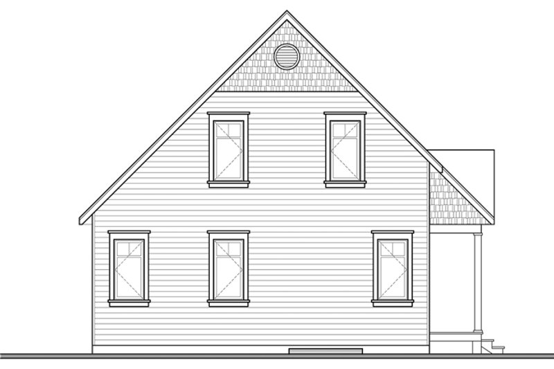 Architectural House Design - Exterior - Rear Elevation for Country House Plan #23-2581 - 1 bed, 1 bath