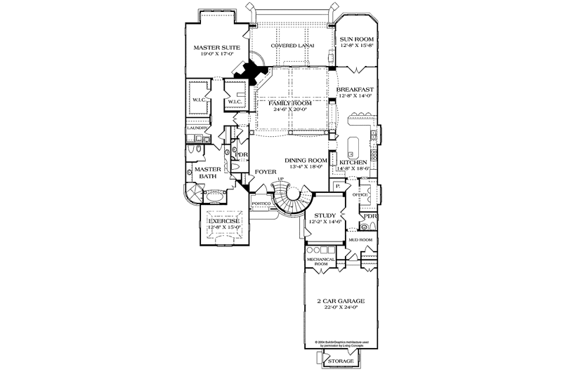 Home Plan - Floor Plan - Main Floor for Tudor House Plan #453-467 - 4 bed, 4 bath