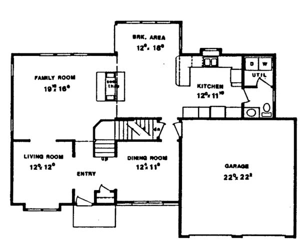 House Plan Design - Tudor Floor Plan - Main Floor Plan #405-313