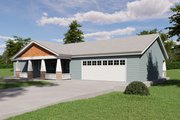 Craftsman Style House Plan - 3 Beds 2 Baths 1396 Sq/Ft Plan #1106-177 Exterior 
