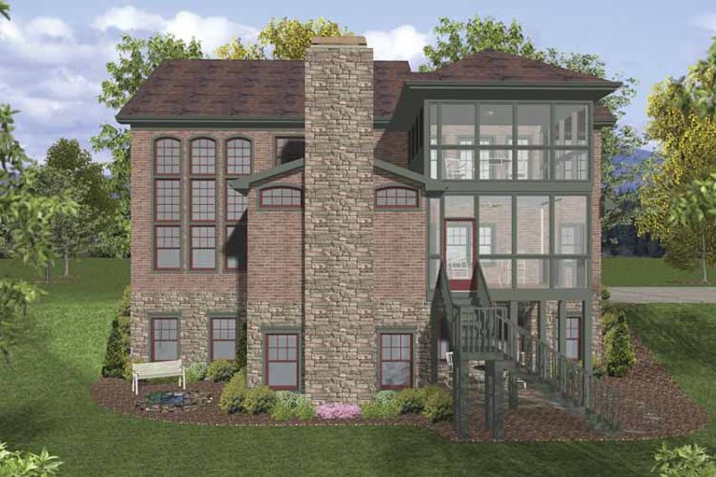 Home Plan - Exterior - Rear Elevation for Traditional House Plan #56-681 - 4 bed, 4 bath