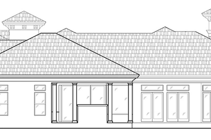 Architectural House Design - Exterior - Rear Elevation for Mediterranean House Plan #1017-41 - 4 bed, 4.5 bath
