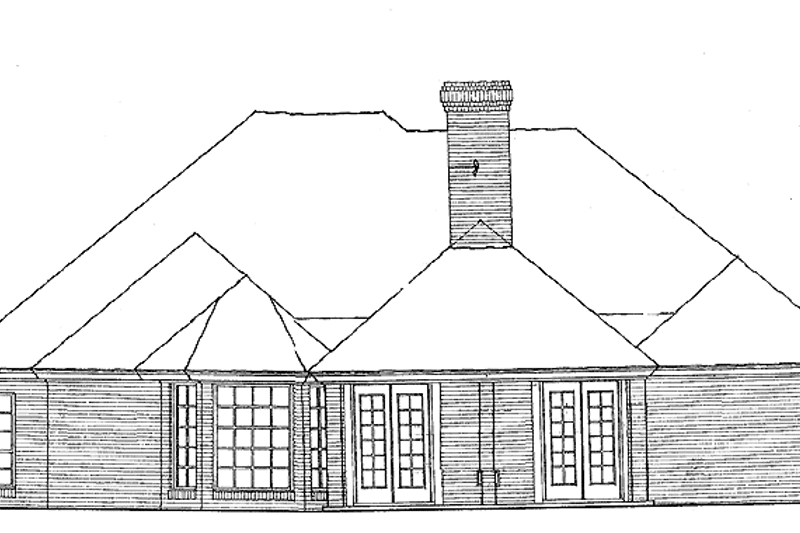 Dream House Plan - Exterior - Rear Elevation for European House Plan #310-1124 - 3 bed, 3 bath