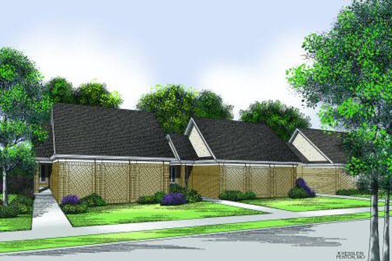 Exterior - Front Elevation for Traditional House Plan #45-301 - 2 bed, 2 bath