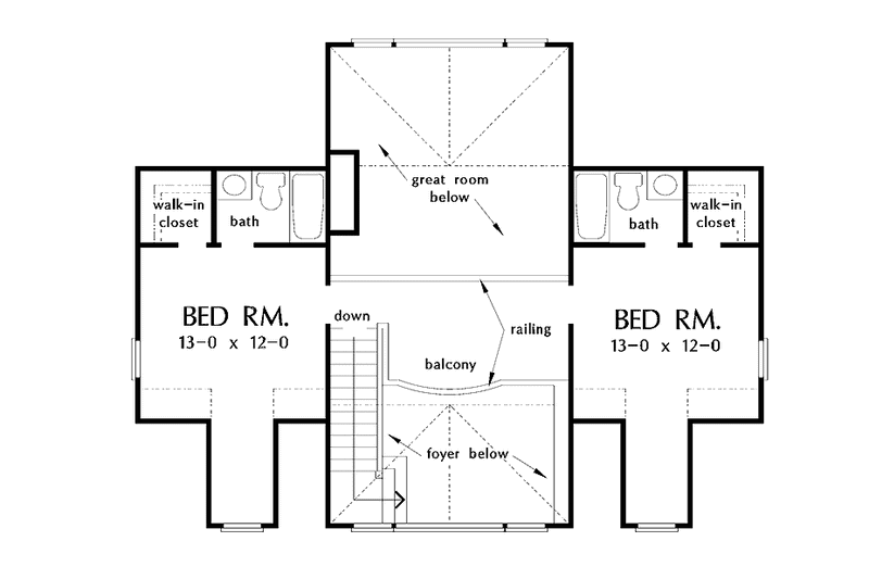 House Blueprint - Floor Plan - Upper Floor for Country House Plan #929-432 - 4 bed, 4 bath