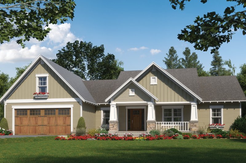 Architectural House Design - Craftsman Exterior - Front Elevation Plan #21-432