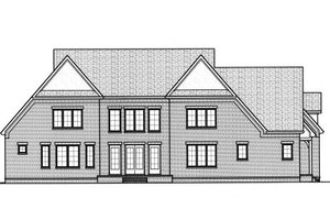 Exterior - Rear Elevation for European House Plan #413-821 - 5 bed, 4 bath