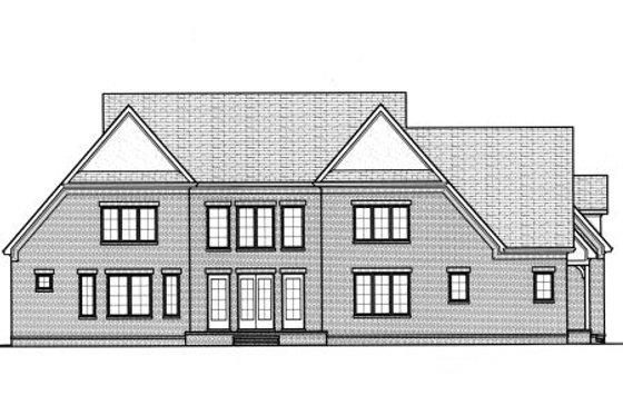 Exterior - Rear Elevation for European House Plan #413-821 - 5 bed, 4 bath
