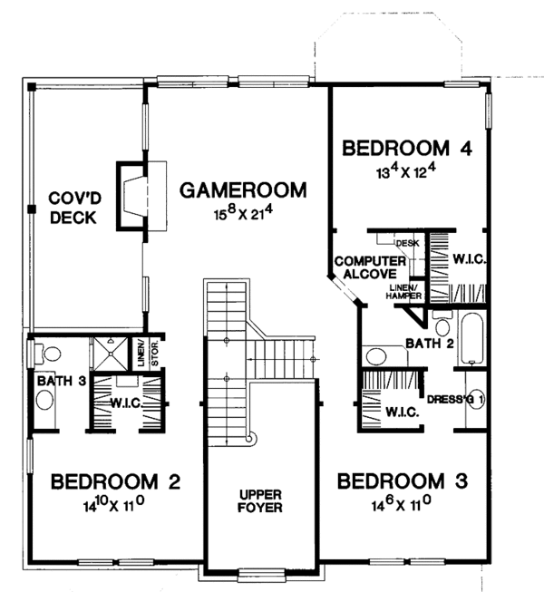 Dream House Plan - Country Floor Plan - Upper Floor Plan #472-299