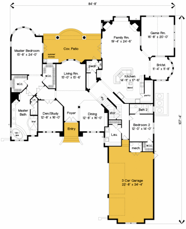Colonial Floor Plan - Main Floor Plan #135-213