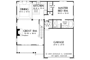 Floor Plan - Main Floor for Country House Plan #929-647 - 3 bed, 2 bath