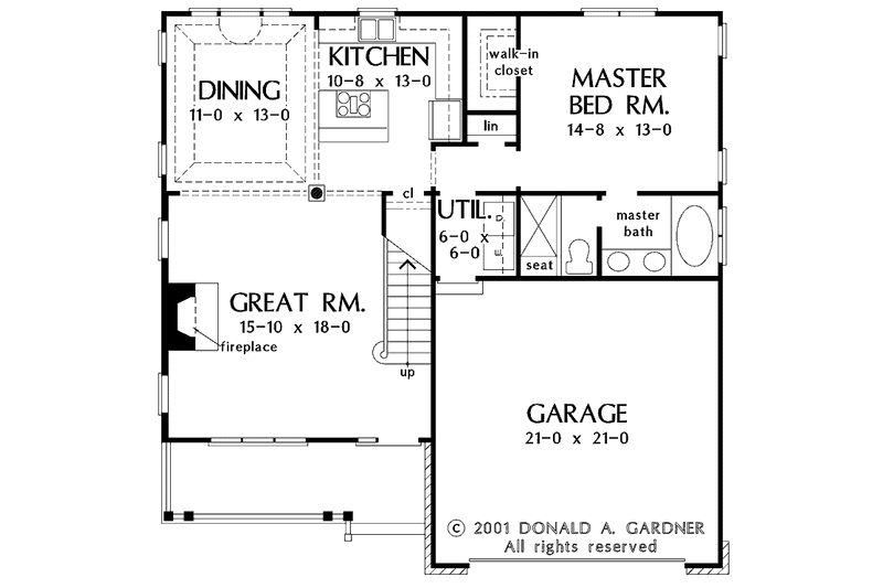 Dream House Plan - Floor Plan - Main Floor for Country House Plan #929-647 - 3 bed, 2 bath