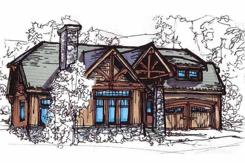 House Blueprint - Craftsman Exterior - Front Elevation Plan #17-2815