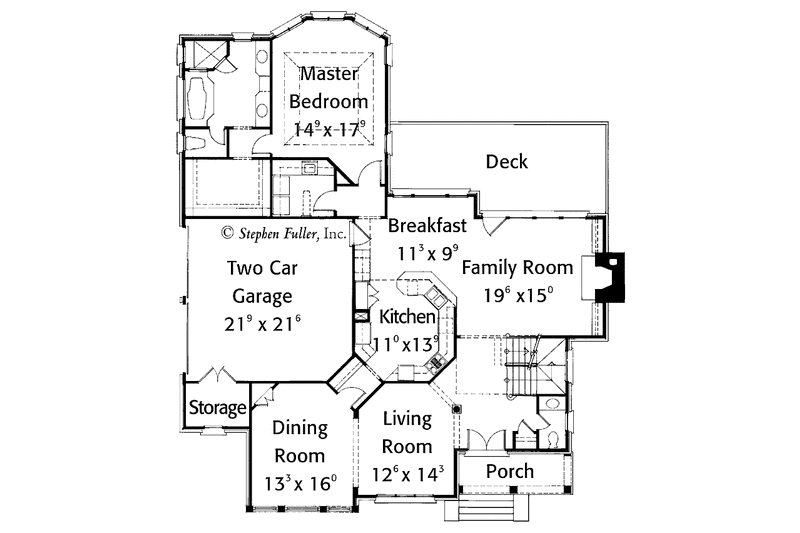 Home Plan - Floor Plan - Main Floor for Tudor House Plan #429-364 - 4 bed, 3.5 bath