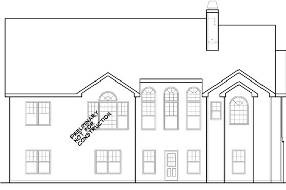 Exterior - Rear Elevation for Ranch House Plan #927-261 - 3 bed, 2.5 bath