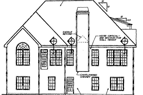 Exterior - Rear Elevation for Country House Plan #927-108 - 3 bed, 2 bath
