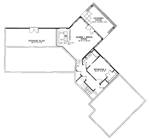 Dream House Plan - Country Floor Plan - Lower Floor Plan #17-2636
