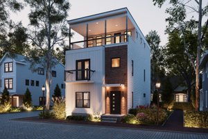House Blueprint - Exterior - Front Elevation for Contemporary House Plan #932-1412 - 3 bed, 3.5 bath