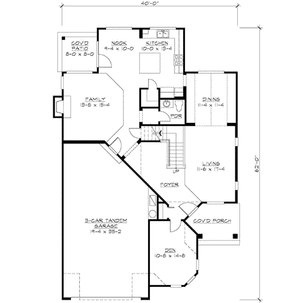 House Design - Colonial Floor Plan - Main Floor Plan #132-125