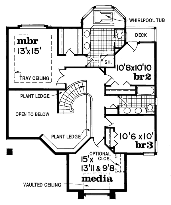 House Blueprint - Prairie Floor Plan - Upper Floor Plan #47-853