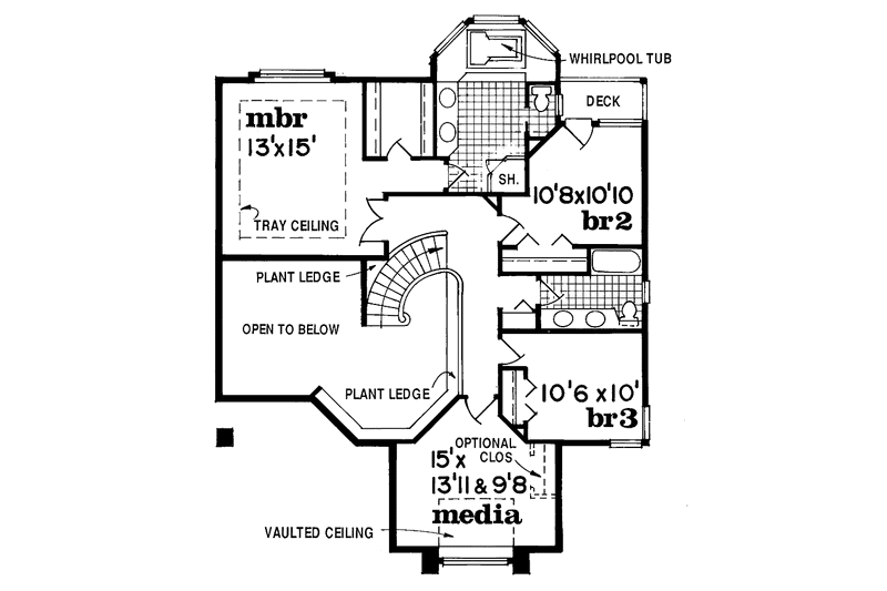 Dream House Plan - Floor Plan - Upper Floor for Prairie House Plan #47-853 - 3 bed, 3 bath