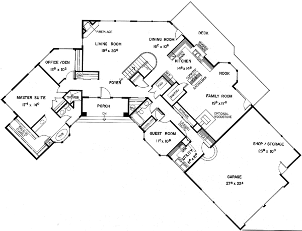 Dream House Plan - Contemporary Floor Plan - Main Floor Plan #60-807