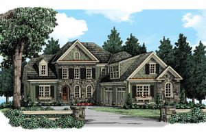 European Exterior - Front Elevation Plan #927-351