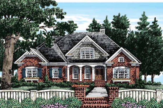 Exterior - Front Elevation 3 for Country House Plan #927-372 - 4 bed, 3.5 bath