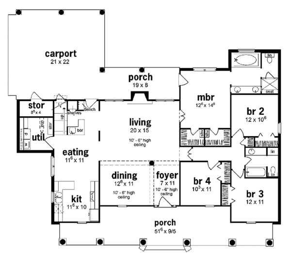 House Plan Design - Classical Floor Plan - Main Floor Plan #36-620