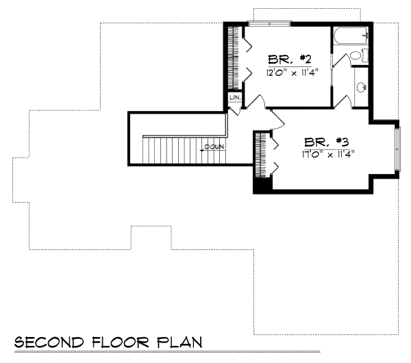 Traditional Floor Plan - Upper Floor Plan #70-228