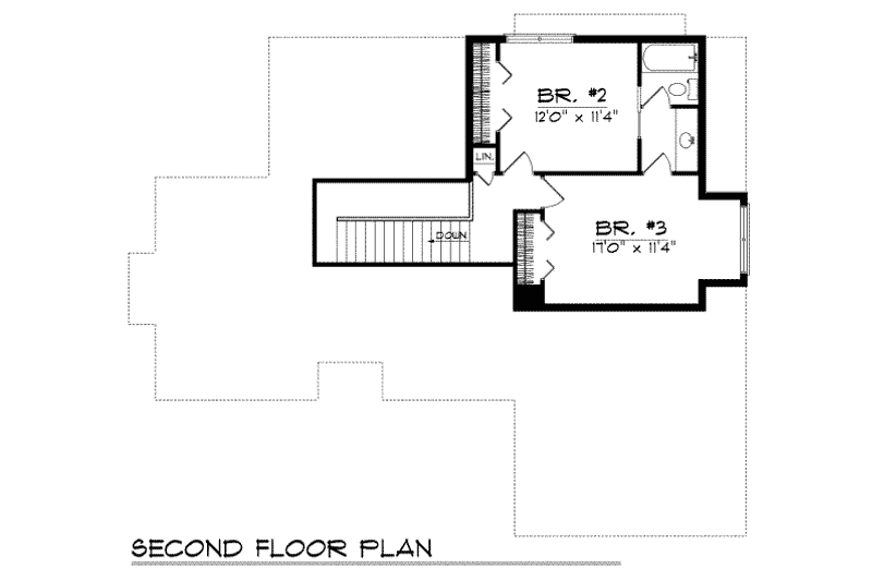 Architectural House Design - Floor Plan - Upper Floor for Traditional House Plan #70-228 - 3 bed, 2.5 bath