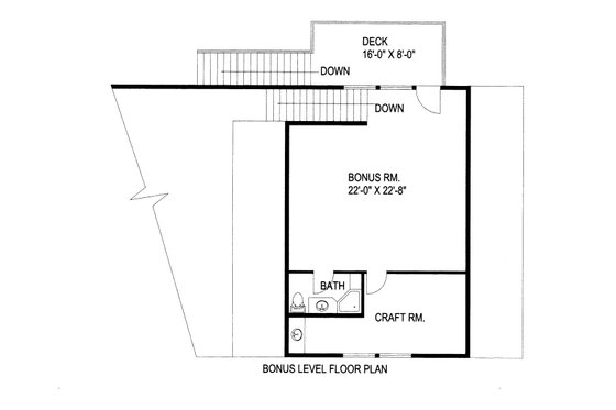 Floor Plan - Upper Floor for Craftsman House Plan #117-1095 - 2 bed, 3 bath