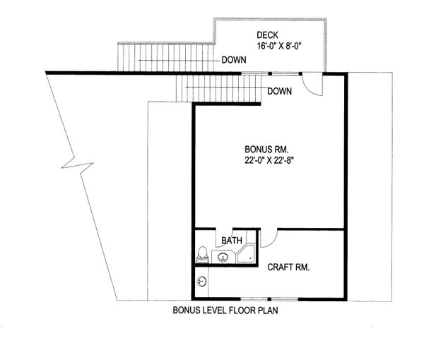 Floor Plan - Upper Floor for Craftsman House Plan #117-1095 - 2 bed, 3 bath
