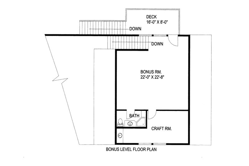 House Blueprint - Floor Plan - Upper Floor for Craftsman House Plan #117-1095 - 2 bed, 3 bath