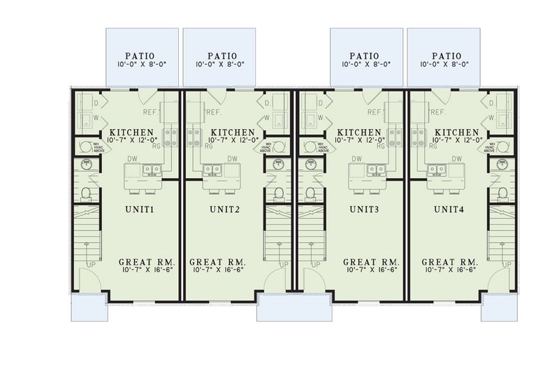 Home Plan - Floor Plan - Main Floor for Contemporary House Plan #17-2829 - 8 bed, 4 bath
