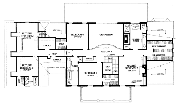 House Blueprint - Classical Floor Plan - Upper Floor Plan #137-312