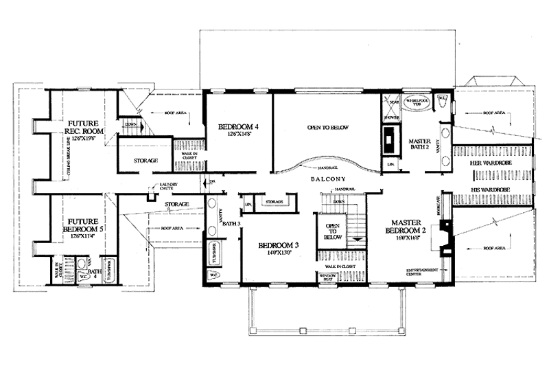 Dream House Plan - Floor Plan - Upper Floor for Classical House Plan #137-312 - 4 bed, 4 bath