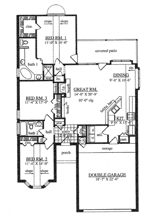 Architectural House Design - Traditional Floor Plan - Main Floor Plan #42-721
