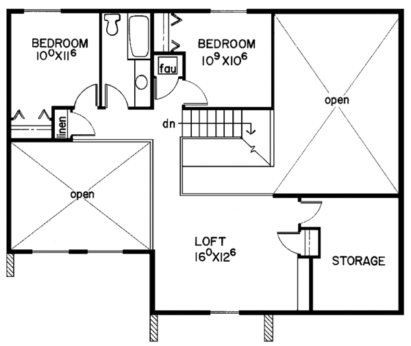 House Blueprint - Contemporary Floor Plan - Upper Floor Plan #60-735