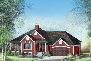 Country Exterior - Front Elevation Plan #25-4643