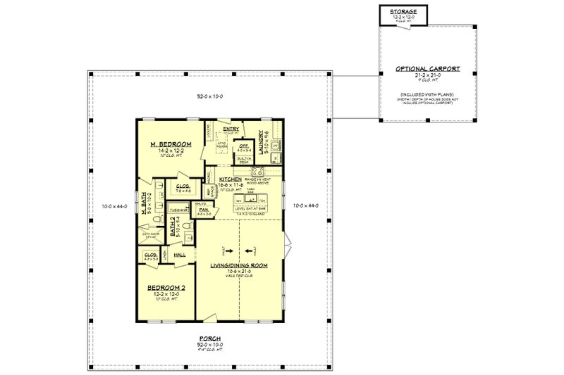 House Design - Floor Plan - Main Floor for Barndominium House Plan #430-359 - 2 bed, 2 bath