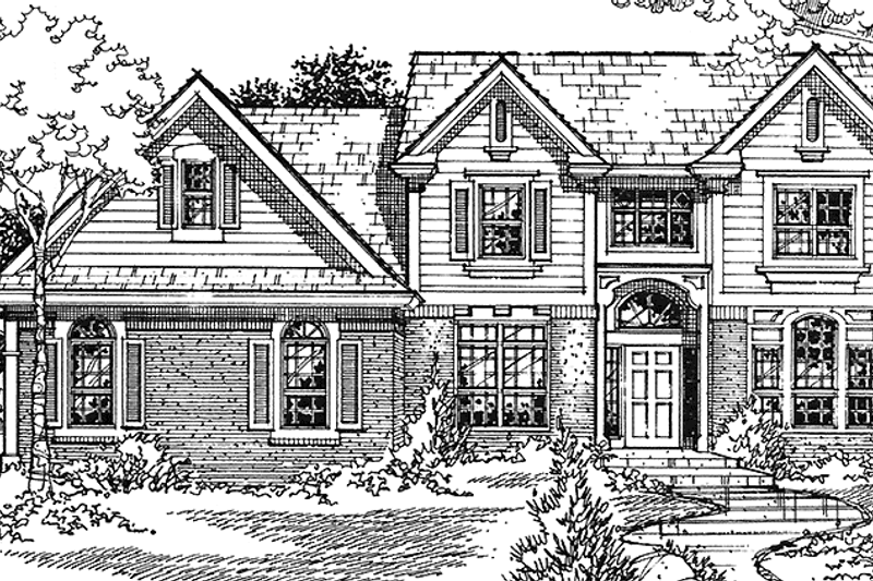 Dream House Plan - Prairie Exterior - Front Elevation Plan #320-1416