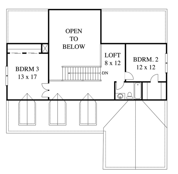 House Design - Colonial Floor Plan - Upper Floor Plan #1053-43