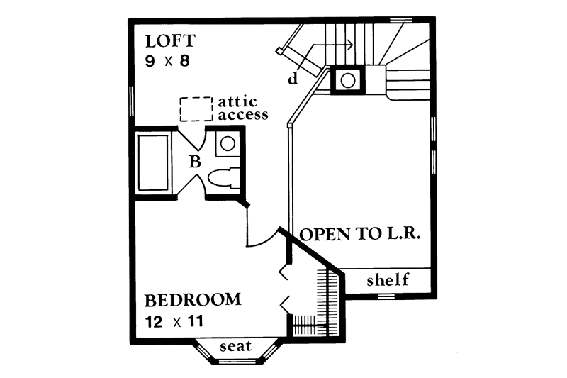 Dream House Plan - Floor Plan - Upper Floor for Craftsman House Plan #1016-2 - 1 bed, 1.5 bath