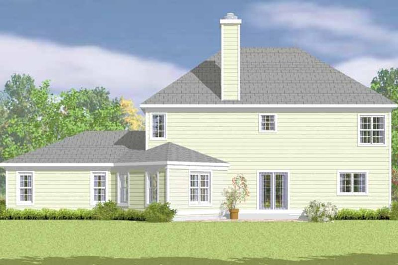 Home Plan - Exterior - Rear Elevation for Country House Plan #72-1100 - 3 bed, 2.5 bath