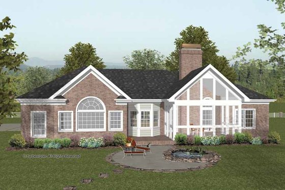 Exterior - Rear Elevation 2 for Craftsman House Plan #56-682 - 3 bed, 2.5 bath
