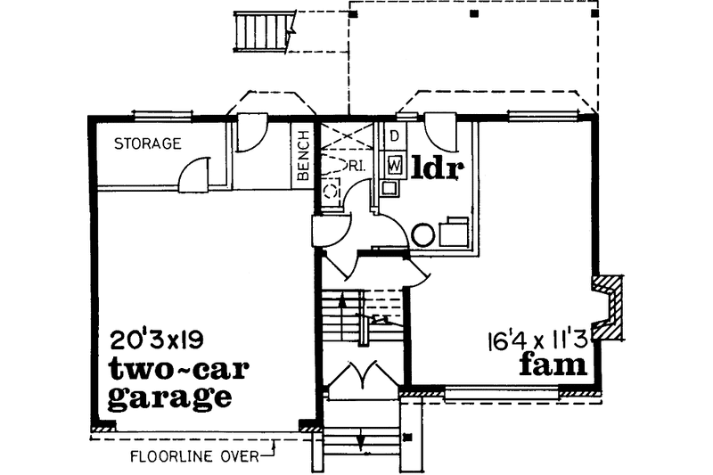House Plan Design - Floor Plan - Lower Floor for Contemporary House Plan #47-713 - 3 bed, 2 bath