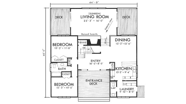 House Plan Design - Craftsman Floor Plan - Main Floor Plan #320-1224